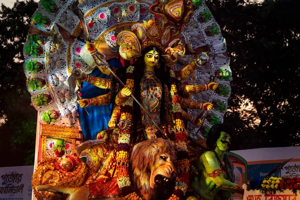 Kolkata Bengala Ocidental Índia Outubro 2019 Durga Puja Background Indian — Fotografia de Stock