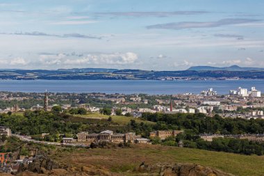 Holyrood parkCalton Hill görünümü - Edinburgh, İskoçya, İngiltere