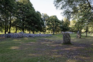 Culloden savaş yakınındaki Clava Cairns - Inverness, İskoçya, İngiltere