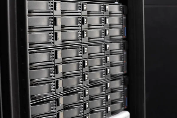 Hard Drives Stack In SAN At Datacenter — Stock Photo, Image