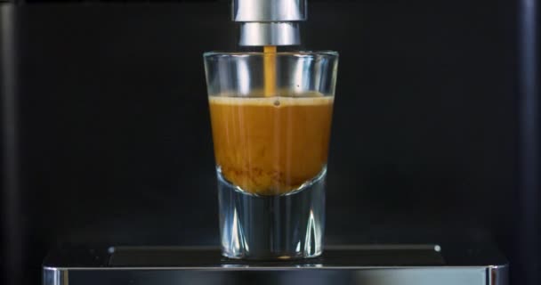高級コーヒーマシンで強いエスプレッソを作る — ストック動画