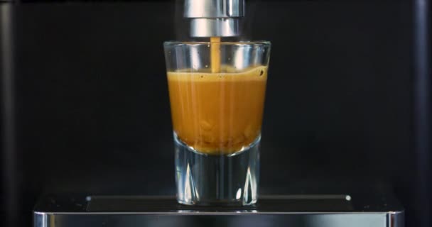 Hacer café espresso fuerte en la máquina de café exclusiva — Vídeo de stock