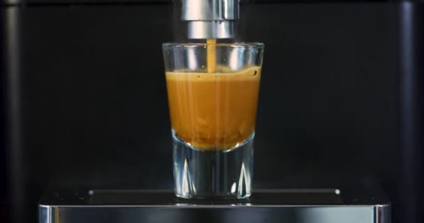 高級コーヒーマシンで強いエスプレッソを作る — ストック動画