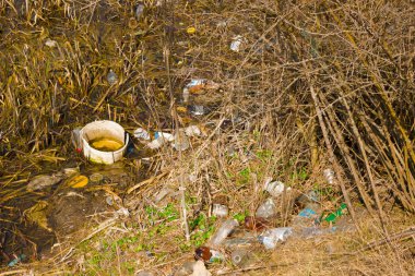 Çöp, atık, plastik atık, atık plastik şişe arka plan dokusu, çöp atık plastik kirliliği