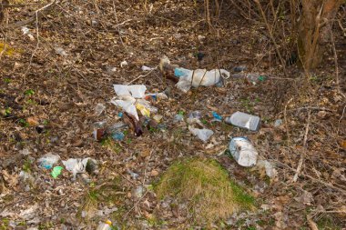 Çöp, atık, plastik atık, atık plastik şişe arka plan dokusu, çöp atık plastik kirliliği