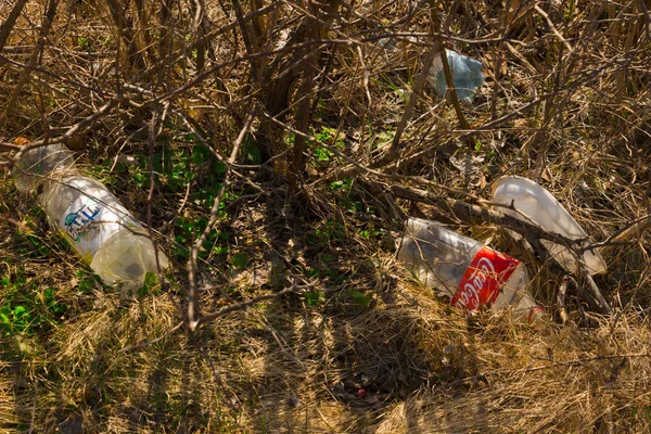 Çöp, atık, plastik atık, atık plastik şişe arka plan dokusu, çöp atık plastik kirliliği
