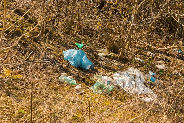 ゴミ、廃棄物、プラスチック廃棄物、ごみプラスチック ボトル背景テクスチャ、ゴミ廃棄物プラスチック汚染 — ストック写真