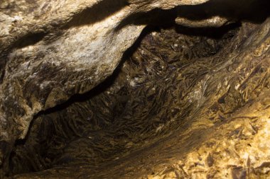 Mağara sarkıtlarının makro görünümü arka plan