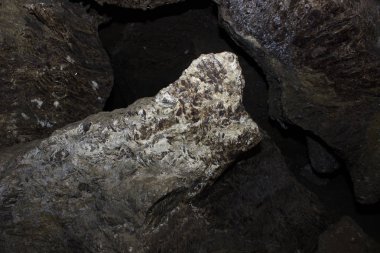 Mağara sarkıtlarının makro görünümü arka plan