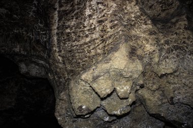 Mağara sarkıtlarının makro görünümü arka plan