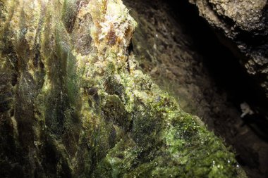 Mağara sarkıtlarının makro görünümü arka plan