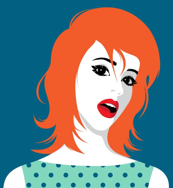 Illustration Vectorielle Belle Rousse Femme — Image vectorielle