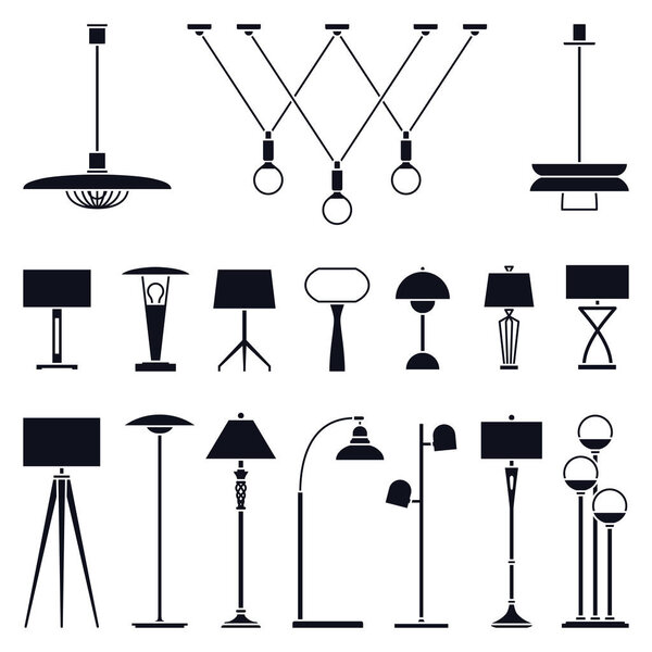Большой набор различных векторных огней внутри помещений

