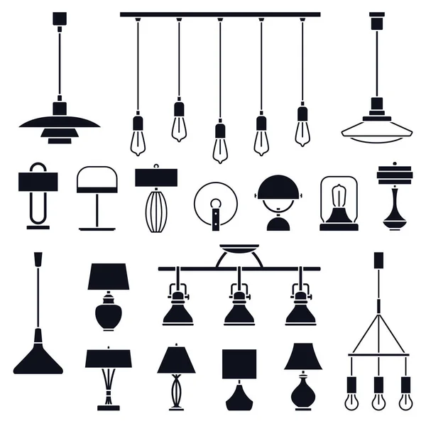 Big Set Different Vector Indoor Lights — Stock Vector