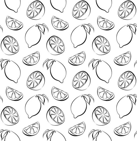 Motif Vectoriel Sans Couture Avec Des Tranches Des Trous Citrons — Image vectorielle