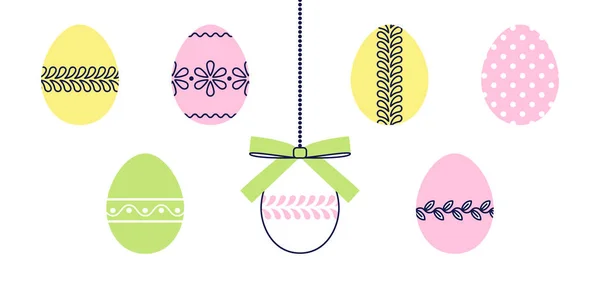 Easter decorated eggs — Stock Vector