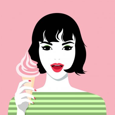 dondurma yiyen kadın