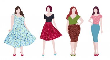 İnce ve şişman moda kadınlar