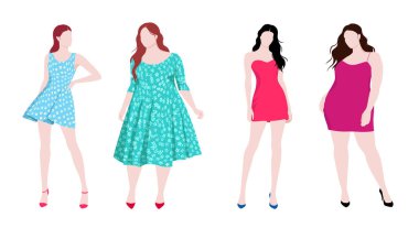 İnce ve şişman moda kadınlar
