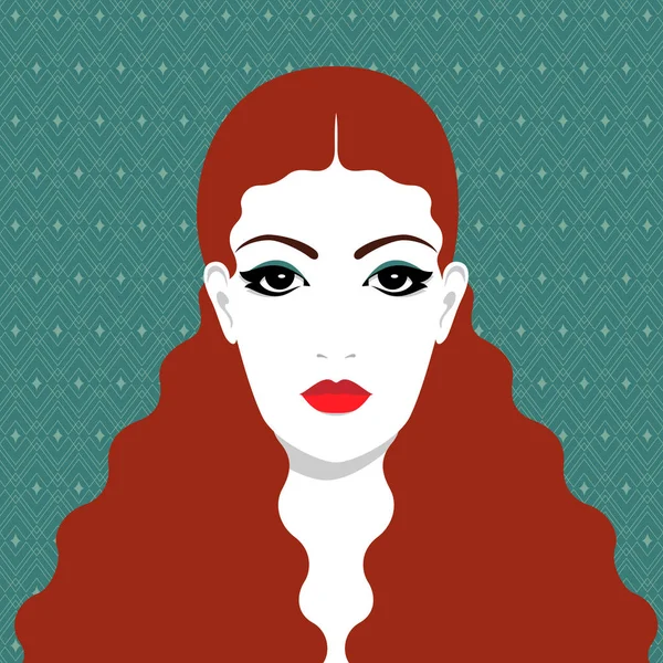 Belle rousse femme — Image vectorielle