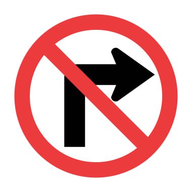 Doğru trafik işaretleri, vektör çizim dönüş yapmak