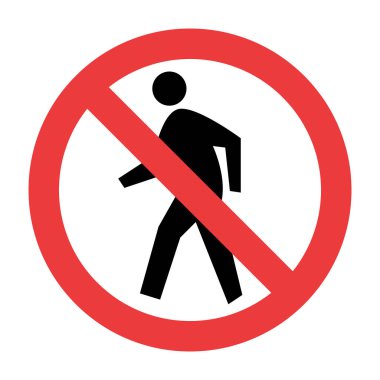 Beyaz uygunluğunu, vertor llustration hiçbir yaya trafik işareti