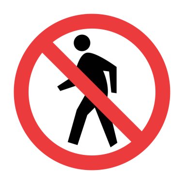 No Pedestrian Traffic Sign on white bacground,vertor llustration clipart