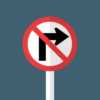 Doğru trafik işaretleri, vektör çizim dönüş yapmak