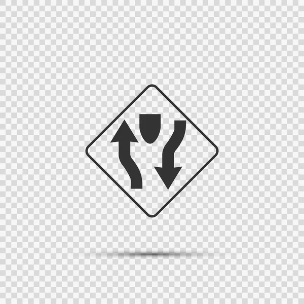 Dual carriage way ahead sign on transparent background,vector il — Stock Vector