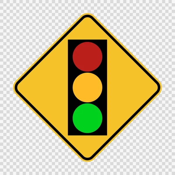 Feu de signalisation vert jaune rouge signe sur backgr transparent — Image vectorielle