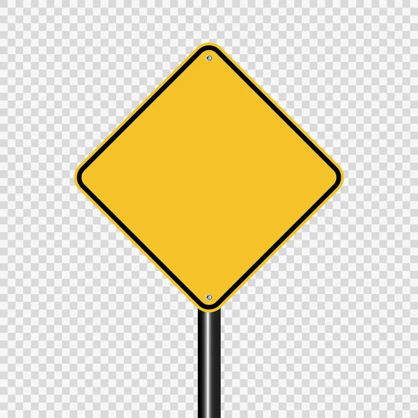 Πινακίδα δρόμου κίτρινο σε διαφανές φόντο, εικονογράφηση διάνυσμα — Διανυσματικό Αρχείο