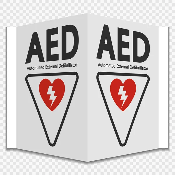 Symbool Aed teken label op transparante achtergrond, vector illustrat — Stockvector