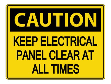 Dikkat tutmak elektrik paneli açık beyaz b tüm kez işareti