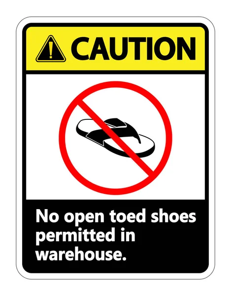 Achtung kein Zeichen für Schuhe mit offenen Zehen auf weißem Hintergrund, Vektor illus — Stockvektor