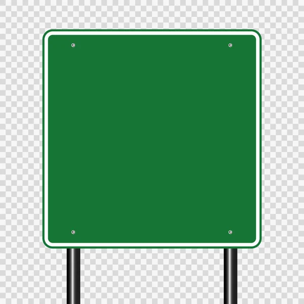 Sign road green board on transparent background,vector illustrat — Stock Vector