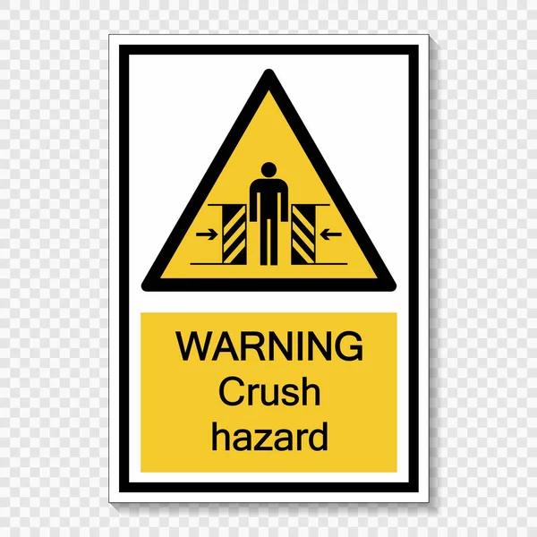Simbolo di avvertimento schiacciare segno di pericolo su sfondo trasparente, illustrazione vettoriale — Vettoriale Stock