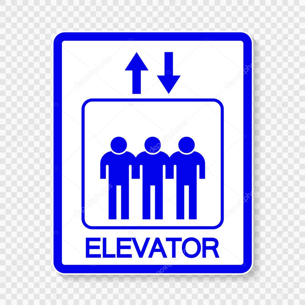 Symbol Elevator upward and downward sign on transparent background,vector illustration