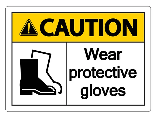 Attention Porter des chaussures de protection signe sur fond transparent, illustration vectorielle — Image vectorielle