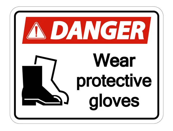 Κίνδυνος φορούν προστατευτικά υποδήματα σύμβολο σε διαφανές φόντο, απεικόνιση διάνυσμα — Διανυσματικό Αρχείο