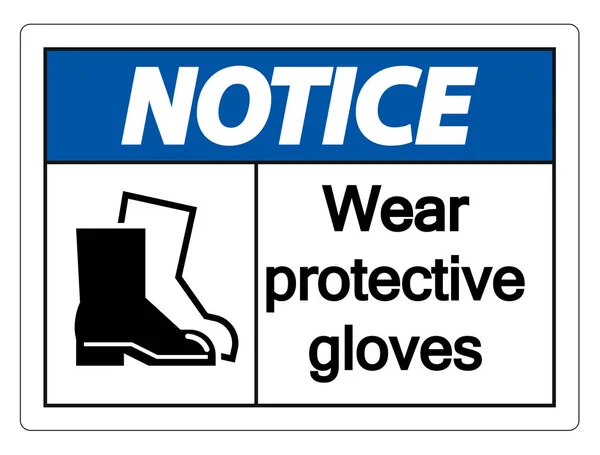Avis Porter des chaussures de protection signe sur fond transparent, illustration vectorielle — Image vectorielle