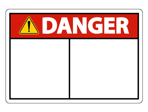 Símbolo perigo sinal rótulo no fundo branco, ilustração vetorial — Vetor de Stock