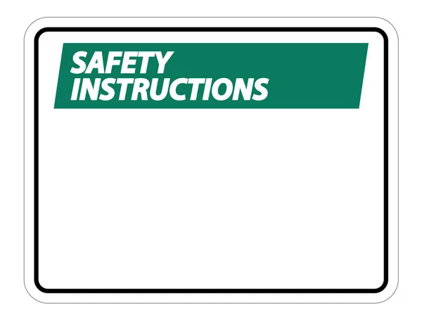 Symbool veiligheidsinstructies Sign label op witte achtergrond, vector illustratie — Stockvector