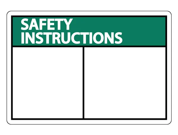 Símbolo Instruções de segurança etiqueta de sinal no fundo branco, ilustração vetorial — Vetor de Stock
