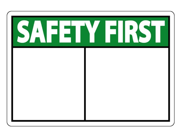 标志安全第一标志标签在白色背景, 向量例证 — 图库矢量图片