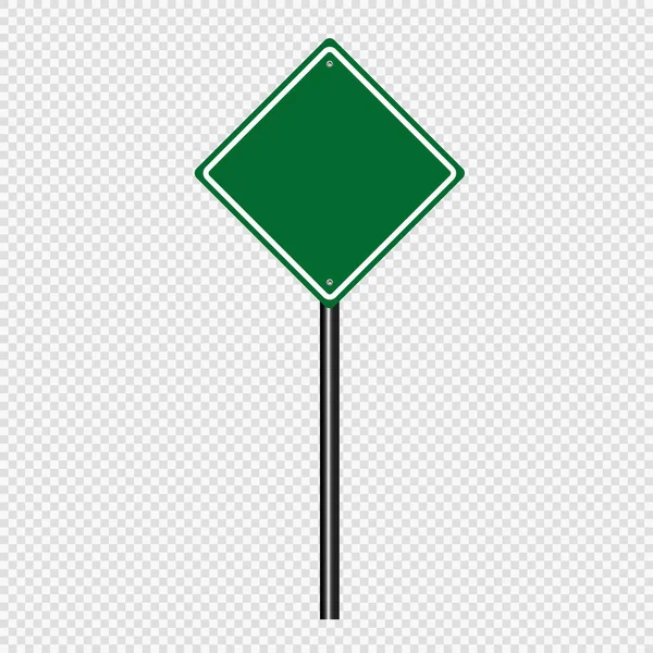 Segnale stradale verde, segnaletica stradale isolata su sfondo trasparente. Illustrazione vettoriale EPS 10 — Vettoriale Stock