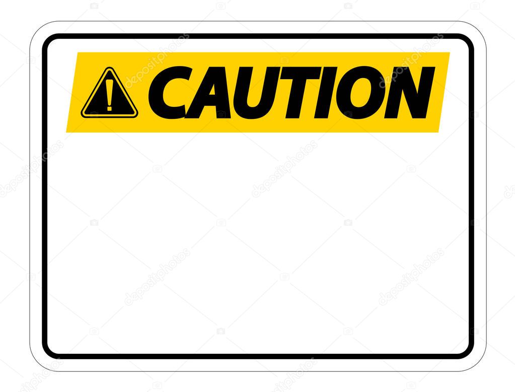 symbol caution sign label on white background,vector illustration