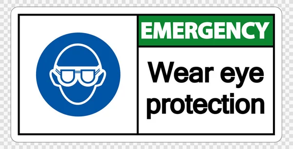 Emergency Wear eye protection on transparent background,vector illustration — Stock Vector