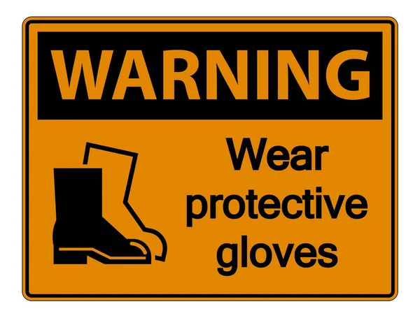 경고는 투명 한 배경에 보호 신발 기호를 착용 벡터 일러스트 Eps 10 — 스톡 벡터