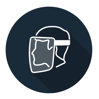 Sembol yüz kalkanı siyah arka planda, vektör illüstrasyon aşınmış olmalıdır