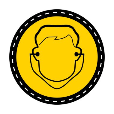 Siyah arkaplanda Sembol Takma Kulağı İşareti, vektör illüstrasyonuName